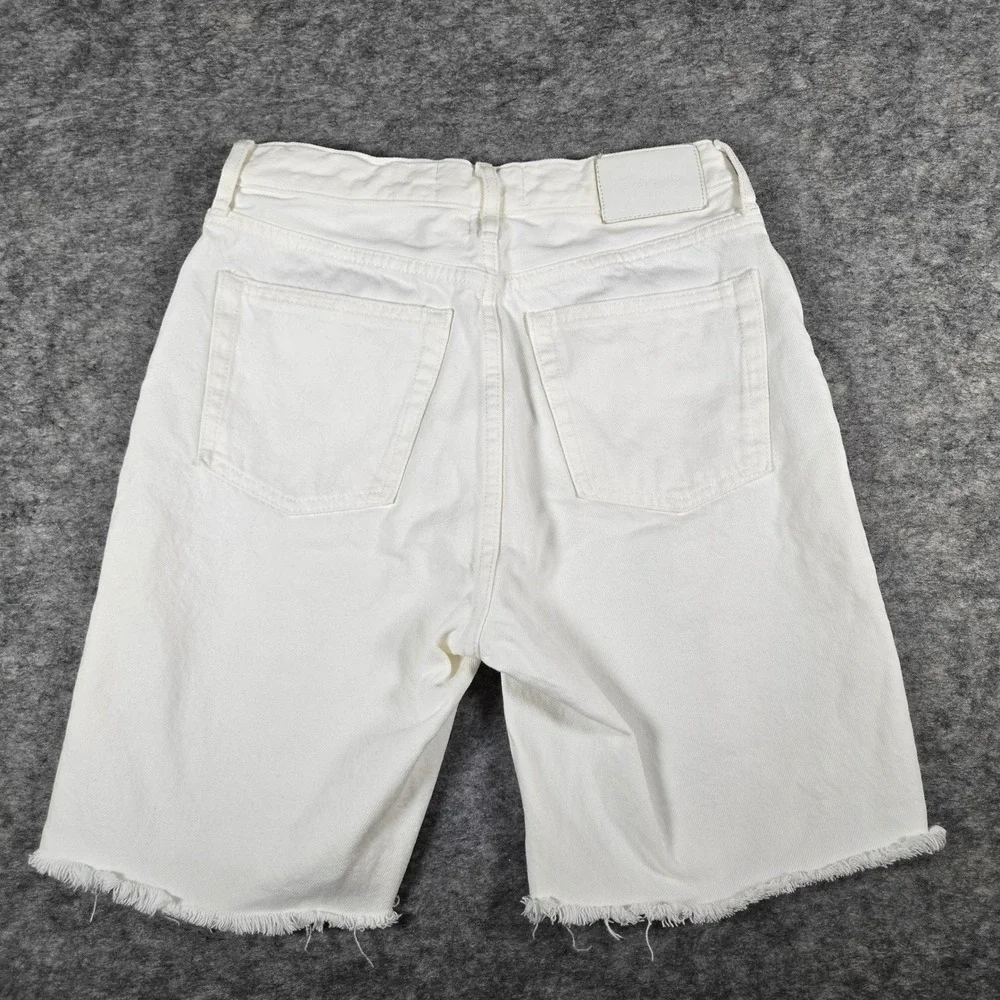 Everlane Womens White The Cheeky Long Short Denim Cutoff Shorts 25